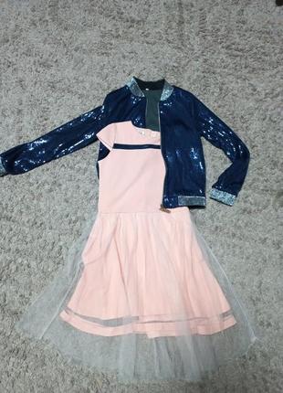 Комплект сукня+курточка 1521 фото