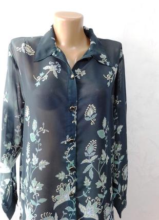 Шифоновая блуза с длинным рукавом pearl collection, "р.14