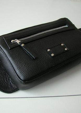 Стильна шкіряна поясна сумка/ індивідуальний пошив