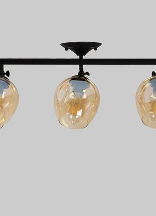 Черная потолочная люстра на 3 лампы molecule (56-xpr0231f-3 bk+br)