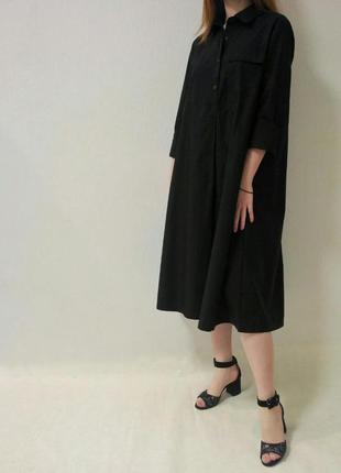 Платье котоновое черного цвета италия4 фото