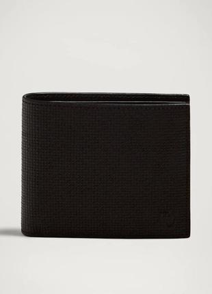 Кожаный кошелек портмоне с тиснением massimo dutti