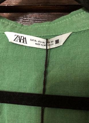 Новая стильная укорочённая свободная рубашка лён zara 52-54 p3 фото