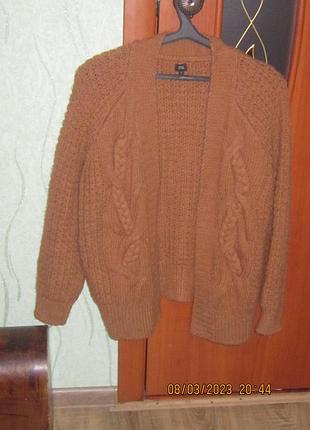 Кофта кардиган с косами