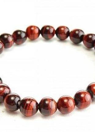 Браслет на резинці бичачий очей гладкий кулька d-6мм обхват 18см