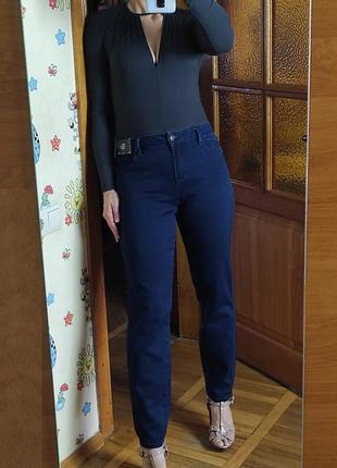 Мягкие трикотажные джинсы скинни skinny стрейтч высокая посадка индиго matalan2 фото