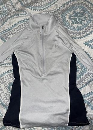 Лонгслів under armour 1320126 жіночий колір сірий з чорними вставками  гольф