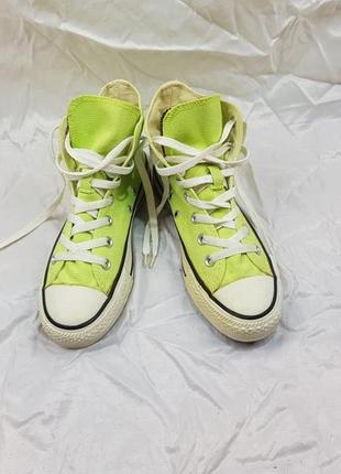 Converse all star высокие кеды салатового цвета