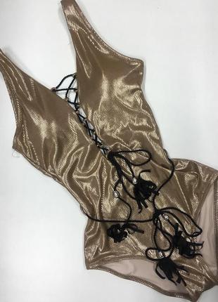 Купальник сдельный золотистый