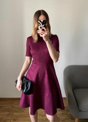 Базова сукня міді зі штучної замші3 фото