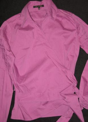 Нарядная фирменная блуза модель на запах , цвет фуксия