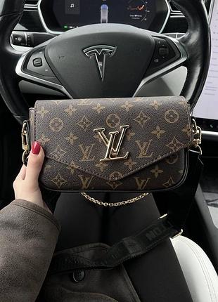 Женская сумка mini brown black