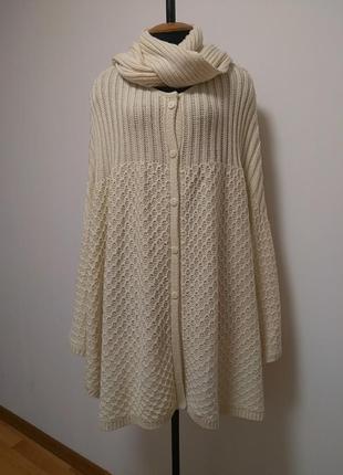 Пончо накидка кардиган casual comfort 30%шерсть/70%акрил