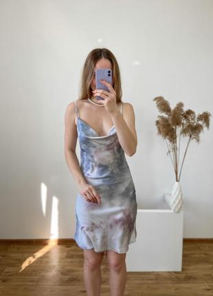 Шовкова сукня комбінація довжини міні2 фото