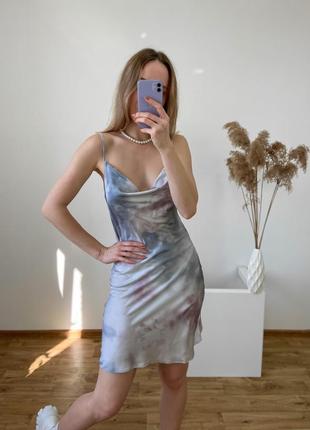 Шовкова сукня комбінація довжини міні6 фото