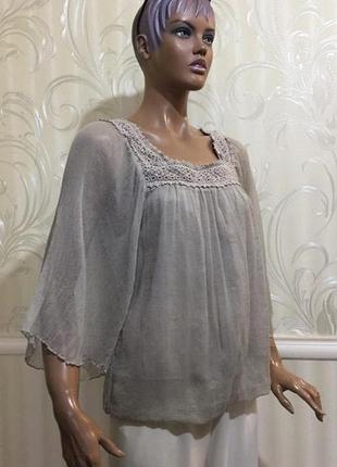 Воздушная блуза - 100% шелк, laklook (франция), размер s2 фото
