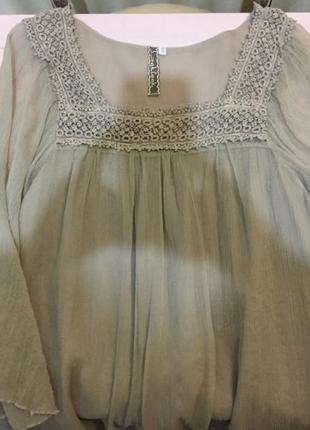 Воздушная блуза - 100% шелк, laklook (франция), размер s6 фото