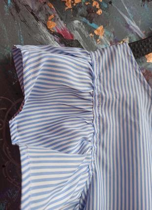 ❗ ▪️ sale ▪️❗легкая блуза голубая белая в принт украшена бахромой бахрома лето весна кофта футболка3 фото