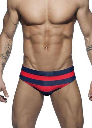 Купальные плавки jessborn темно-синие в красную полоску