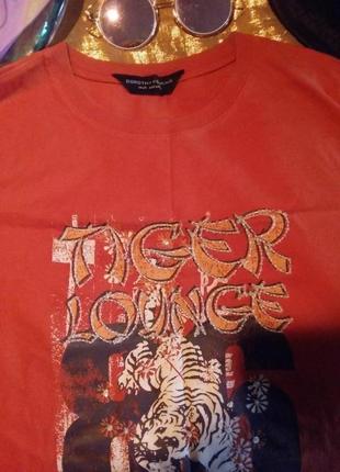 Оранжевая майка с тигром и бисером dorothy14/423 фото