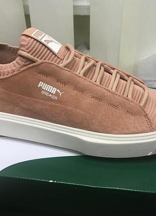 Puma puma breaker knit sunfaded замшевые натуральные розовые пудровые кроссовки