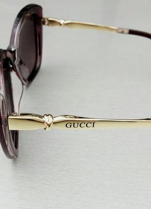 Очки в стиле gucci  женские солнцезащитные бордовые поляризованные6 фото