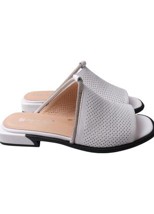 Шльопанці жіночі mario muzi білі натуральна шкіра