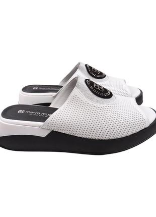 Шлепанцы женские mario muzi белые натуральная кожа