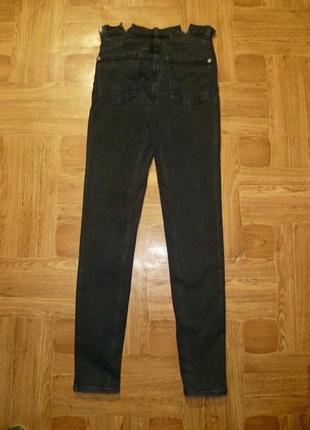 Фирменные джинсы джеггинсы скинни узкие хорошо тянутся черные2 фото