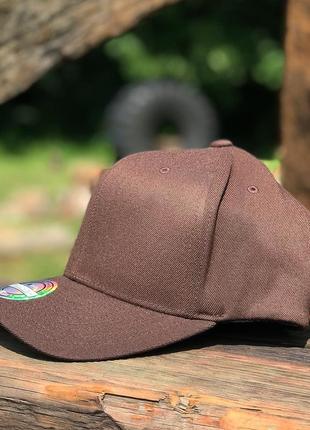 Оригинальная коричневая кепка mitchell & ness blank brown 110 adjustable2 фото