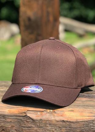 Оригинальная коричневая кепка mitchell & ness blank brown 110 adjustable