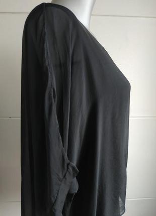 Оригинальная шелковая блуза производство италия с асимметричным низом6 фото