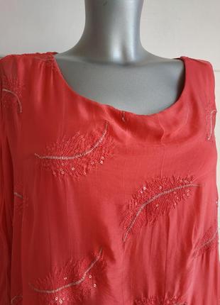 Оригинальная шелковая блуза carina ricci с асимметричным низом.5 фото