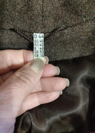 Недорого женское натуральное шерстяное однотонное коричневое пальто размер 542 фото