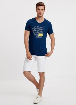 Синяя мужская футболка lc waikiki / лс вайкики с v-образным вырезом ocean4 фото