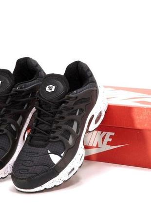 Спортивні кросівки nike air max terascape ts plus black white(найк тс плюс чорні з білою підошвою чоловічі)7 фото