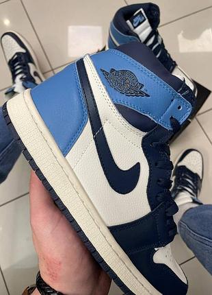 Кроссовки nike air jordan 1 blue / white 7