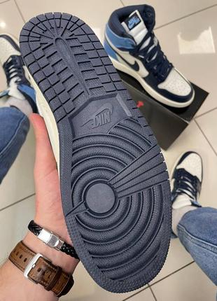Кроссовки nike air jordan 1 blue / white 3