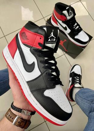 Кроссовки nike air jordan 1 red / white