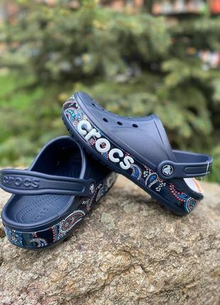 Сабо кроксы женские crocs оригинал bayaband синие витраж сині темні 36 37 38 39