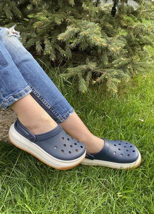 Кроксы сині крокси crocs crocband full force navy3 фото