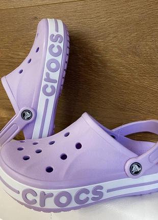 Сабо кроксы женские crocs оригинал bayaband лавандовые белые 36 37 38 39 40 41