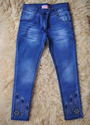Модні джинси для дівчинки, з камінням, хіт, туреччина, від 6 до 12 років