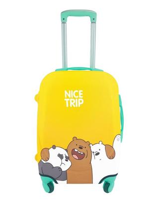Чохол для валізи щільний дайвінг із малюнком три ведмеді маленький
