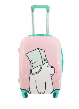 Чохол для валізи щільний дайвінг із малюнком ведмідь у шапці маленький1 фото