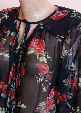 Шикарная шифоновая индийская блуза в цветы vero moda3 фото