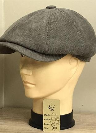 Кепка мужская восьмиклинка хулиганка вельветовая серая 2 олива демисезонная comfort heads весна осень слимтекс