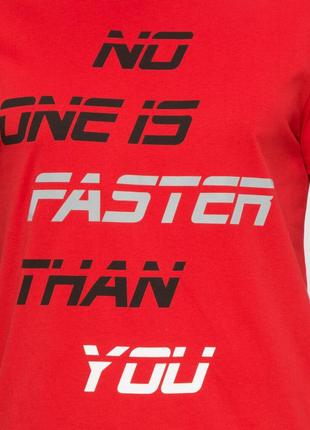 Красная мужская футболка lc waikiki с надписью no one is faster than you5 фото