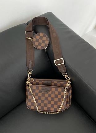 Сумка в стиле louis vuitton pochete multi brown belt