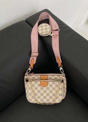 Сумка в стилі  louis vuitton pochete multi ivory pink